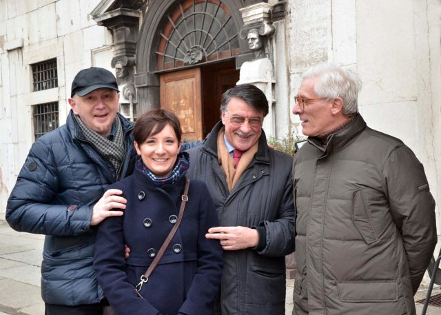 Cominelli e Corsini, Bisinella e Bragaglio in piazza Loggia 31.1.13
