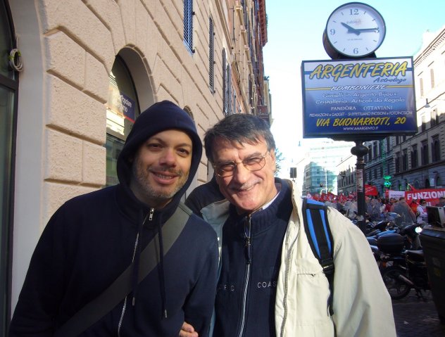 Manifestazione Cgil Roma  25.10.14. Con Zoro, alias Diego Bianchi, durante il corteo