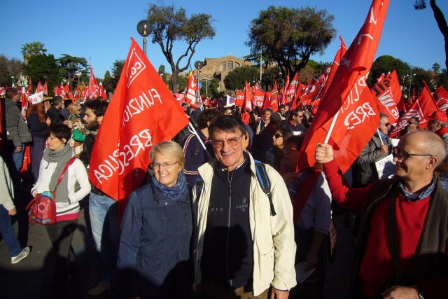 Manifestazione Cgil Roma  25.10.14. Manuela e Claudio