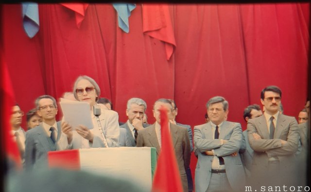 On. Nilde Iotti, Presidente della Camera.28 maggio 1983, Piazza Loggia