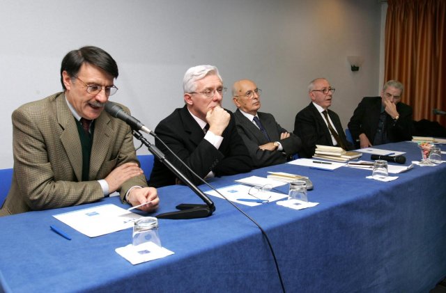 Presentazione del Libro dell'on.Terraroli, con l'Autore, on. Napolitano, on. Martinazzoli, Corsini